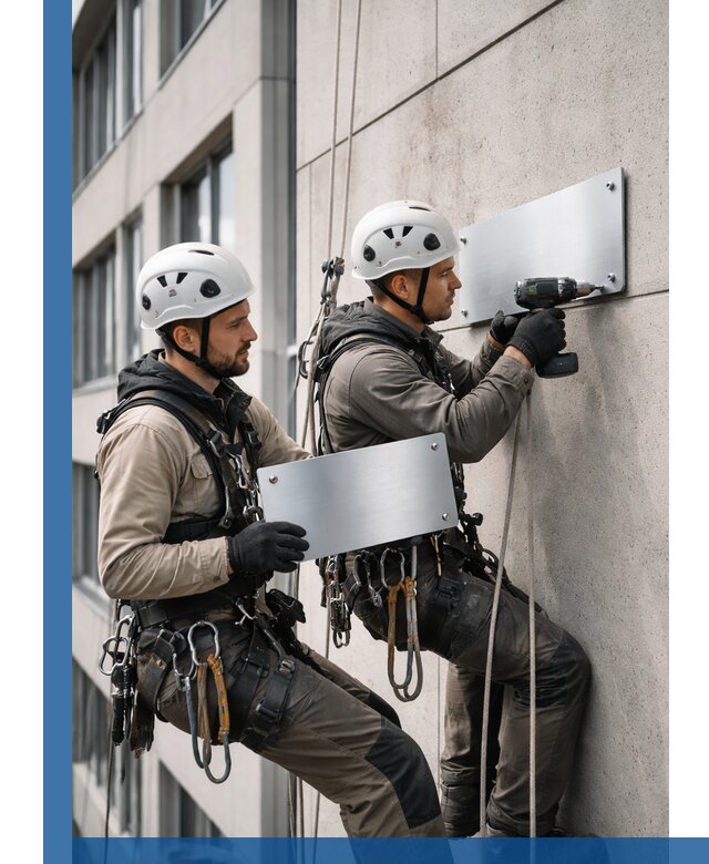 Монтаж табличек и указателей в Минусинске для зданий и сооружений