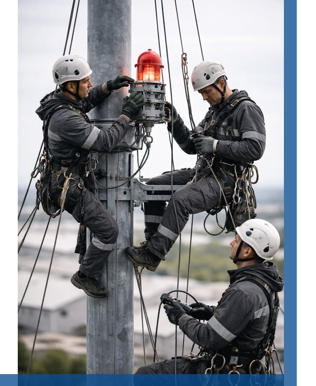 Монтаж заградительных огней в Минусинске от 8637 р. | ВЫСОТНИК-Мнс