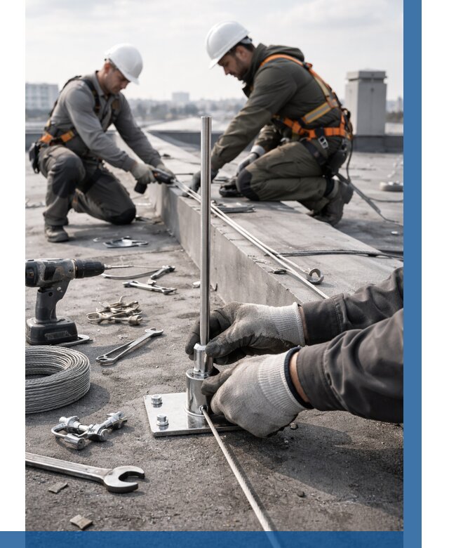 Монтаж молниезащиты на кровле в Минусинске цена от 25403 р. | ВЫСОТНИК-Мнс