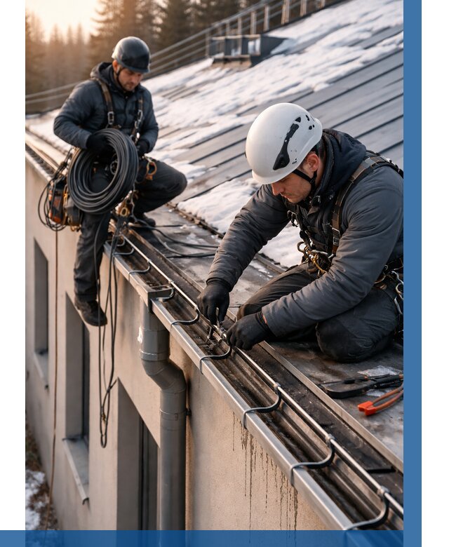 Монтаж греющего кабеля на кровле в Минусинске от 457 р. | ВЫСОТНИК-Мнс