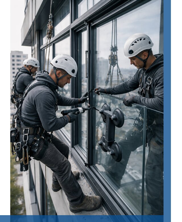 Витражное остекление зданий в Минусинске от 3556 р. | ВЫСОТНИК-Мнс