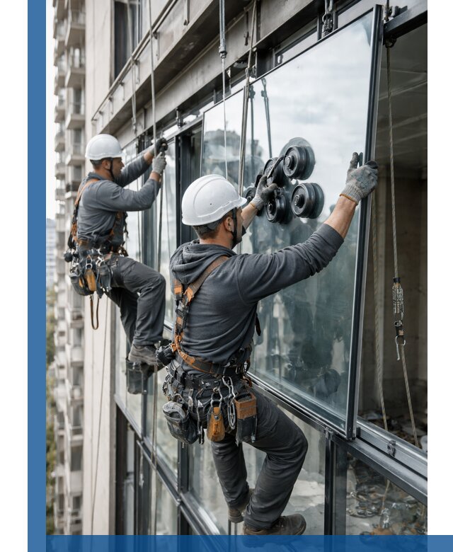 Витражное остекление фасадов и лоджий в Минусинске под ключ