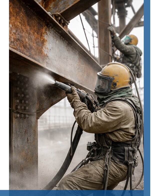 Пескоструйная очистка металлоконструкций в Минусинске по 610 р.  ВЫСОТНИК-Мнс