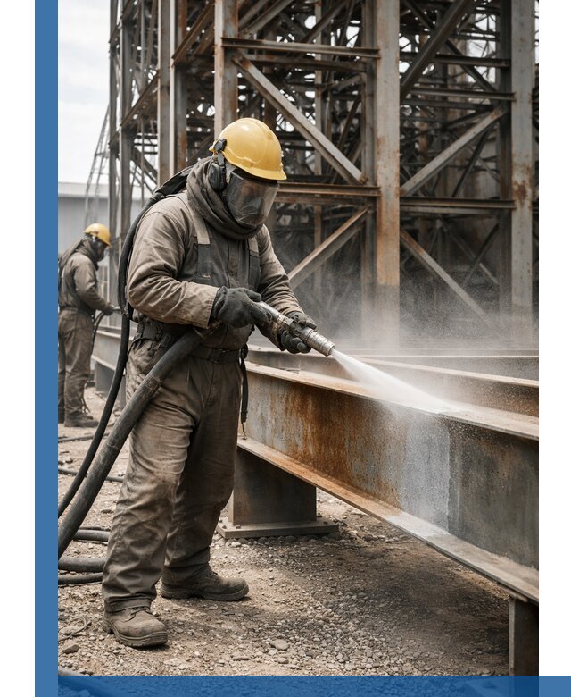 Пескоструйная очистка металлоконструкций в Минусинске промышленная