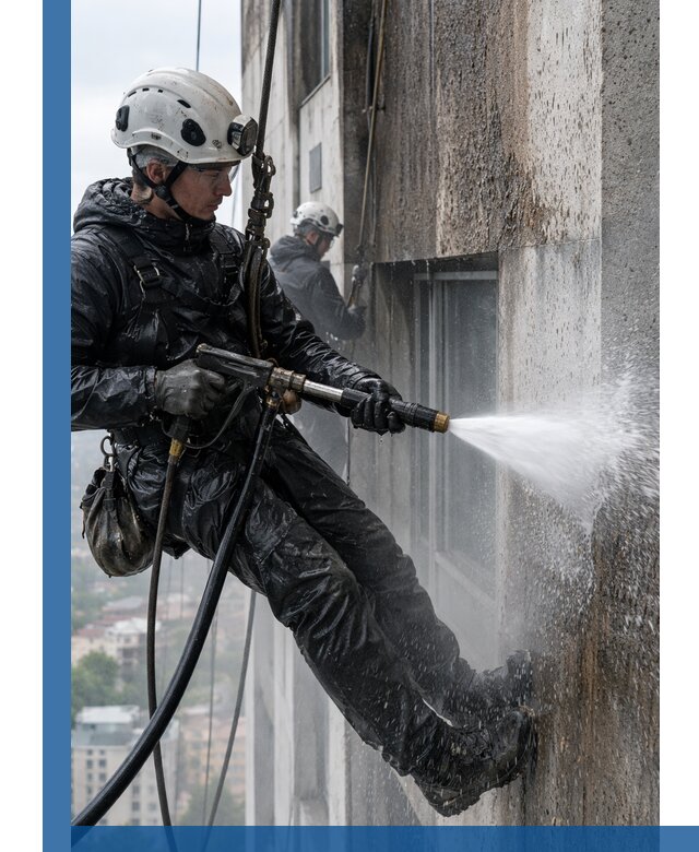 Гидроструйная очистка фасадов и конструкций в Минусинске