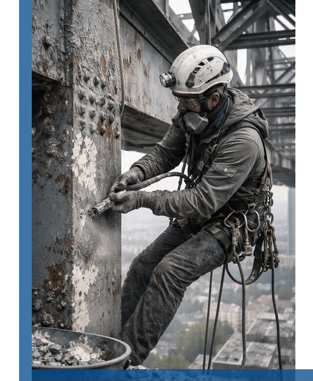 Удаление старой краски с металлических конструкций в Минусинске