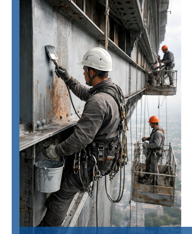 Покраска металлоконструкций на высоте в Минусинске профессионально