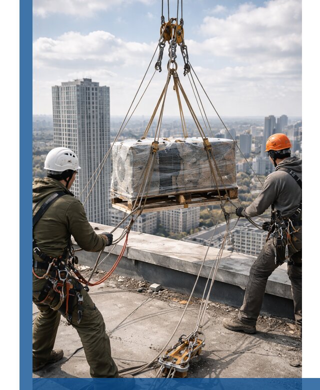 Подъем и монтаж крупногабаритных грузов на крышу в Минусинске