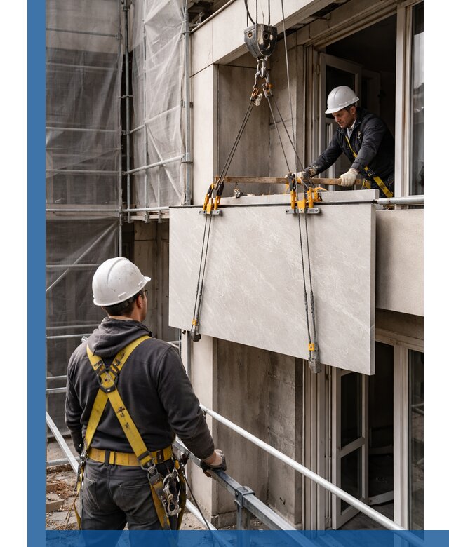 Подъем керамогранита на этаж в Минусинске грузчиками и техникой