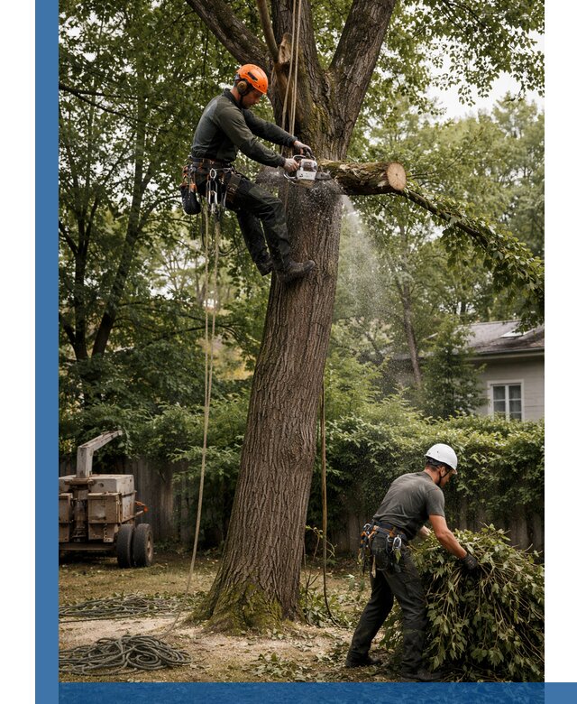 Кронирование деревьев в Минусинске, безопасная высотная обрезка