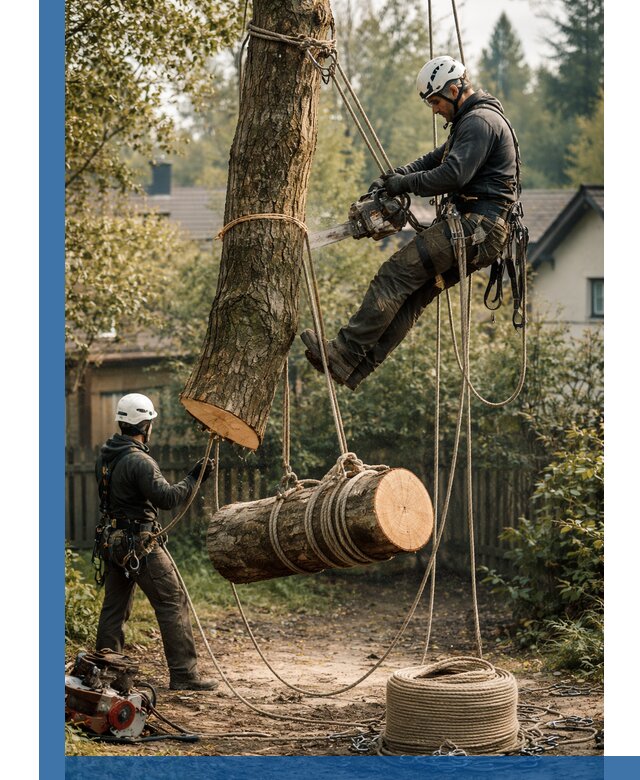Валка деревьев частями в Минусинске, безопасно и аккуратно