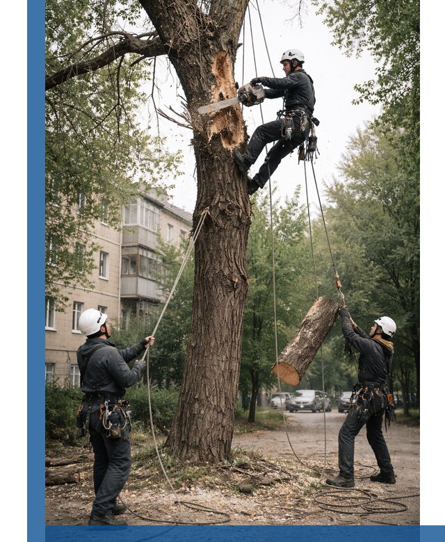 Срочное удаление аварийных деревьев в Минусинске с гарантией безопасности
