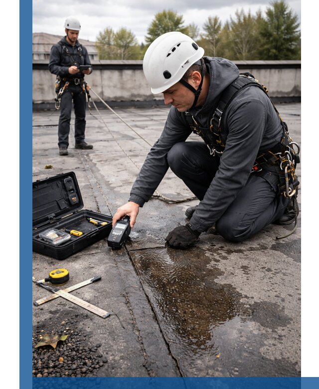 Обследование кровли на протечки и выявление дефектов в Минусинске