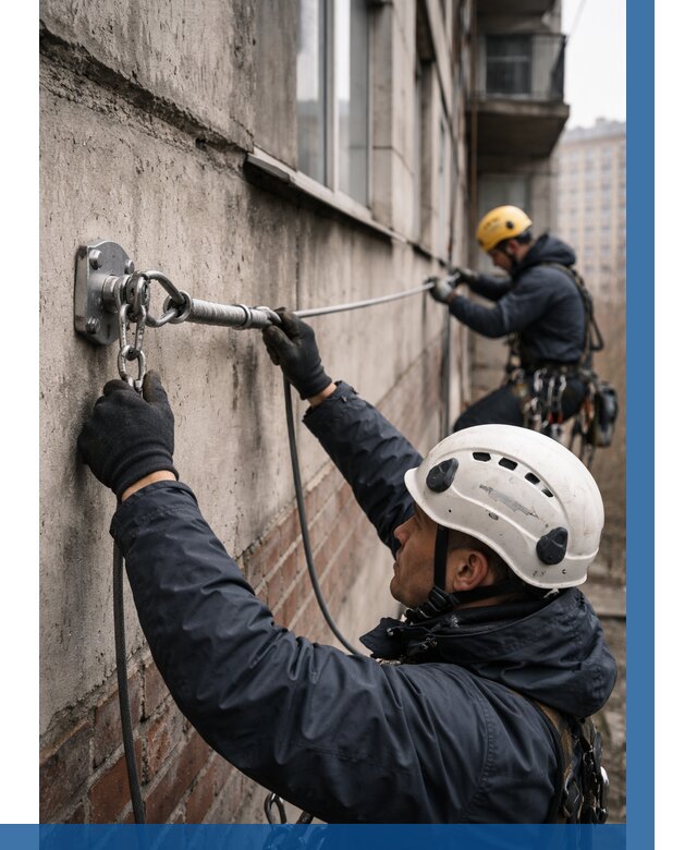 Монтаж анкерных линий в Минусинске от 3048 р. | ВЫСОТНИК-Мнс