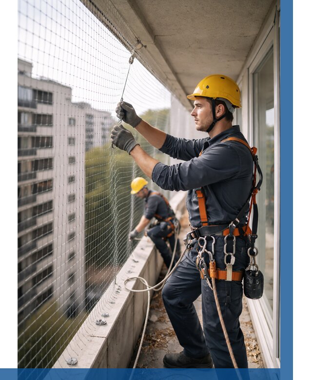 Монтаж сетки от птиц в Минусинске от 4572 р. | ВЫСОТНИК-Мнс