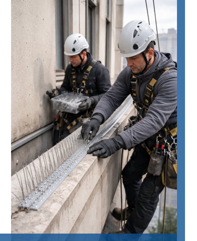 Установка шипов от птиц в Минусинске от 864 р. | ВЫСОТНИК-Мнс